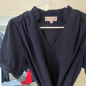 Size 6 Navy Blue dress with tie at waist